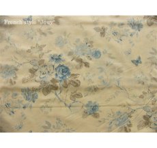 画像1: 「J即納」布：エレナ（アイボリーベースブルー）長さ50cm単位 (1)