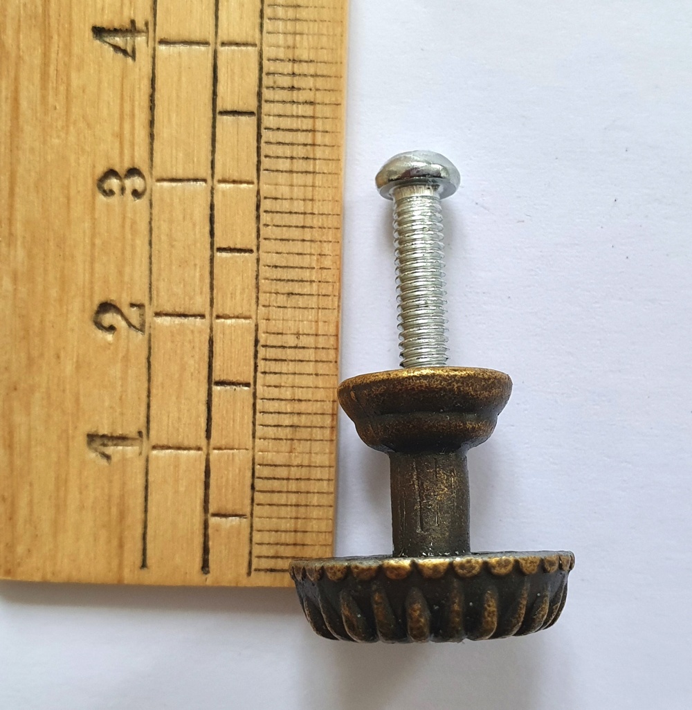 画像2: 「J即納」取っ手:ルイーズII・小(*デザイン変更*直径2cm、アンティークゴールド) (2)