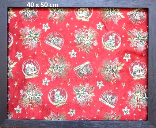 画像1: 「J即納」はぎれ70×50：クリスマスのスノードーム（ジャカード、赤ベース） (1)